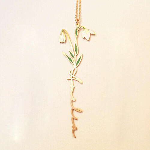 Wholesale custom enamel nameplate jewelry vendor personalized enamel month flower name necklace supplier bulk